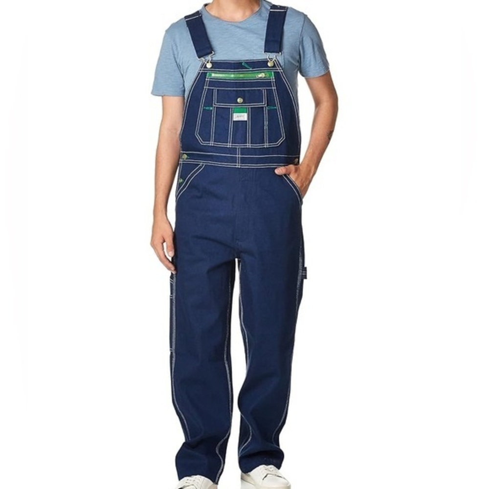 Liberty Dark Blue Overalls with Green Details